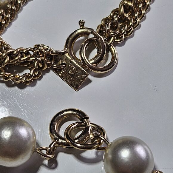 *Sale* Vtg 1970s Emmons Scenario Faux Pearl Bead Gold Tone Necklace Bracelet - Picture 7 of 13